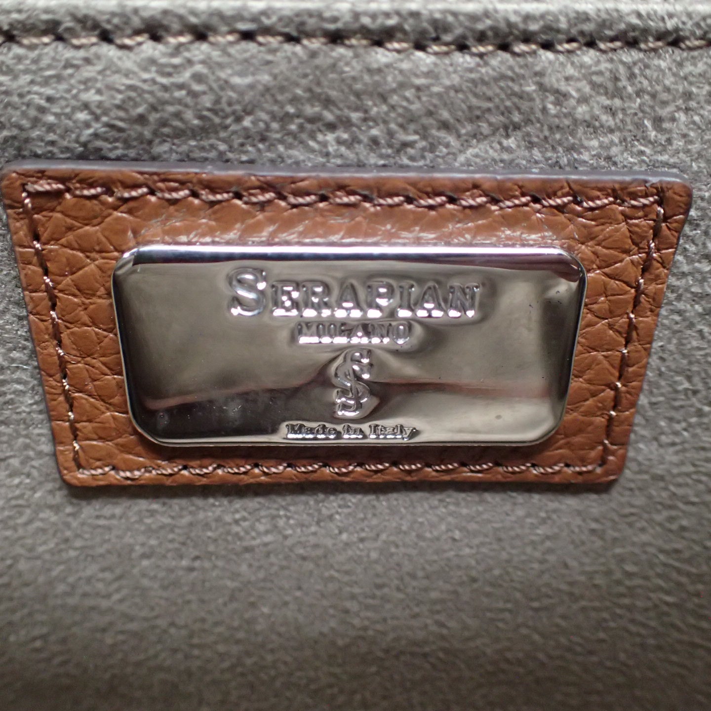 セラピアン 2way レザーボストンバッグ カシミア SERAPIAN【AFE8