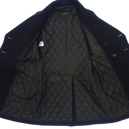 美品◆バーバリー ブラックレーベル メルトン 中綿コート 銀ボタン D1B61-806-29 メンズ サイズM ネイビー BURBERRY BLACK LABEL【AFA16】