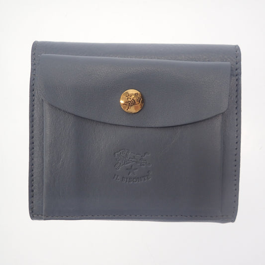 Like new◆IL BISONTE Trifold Wallet Leather Blue IL BISONTE [AFI16] 
