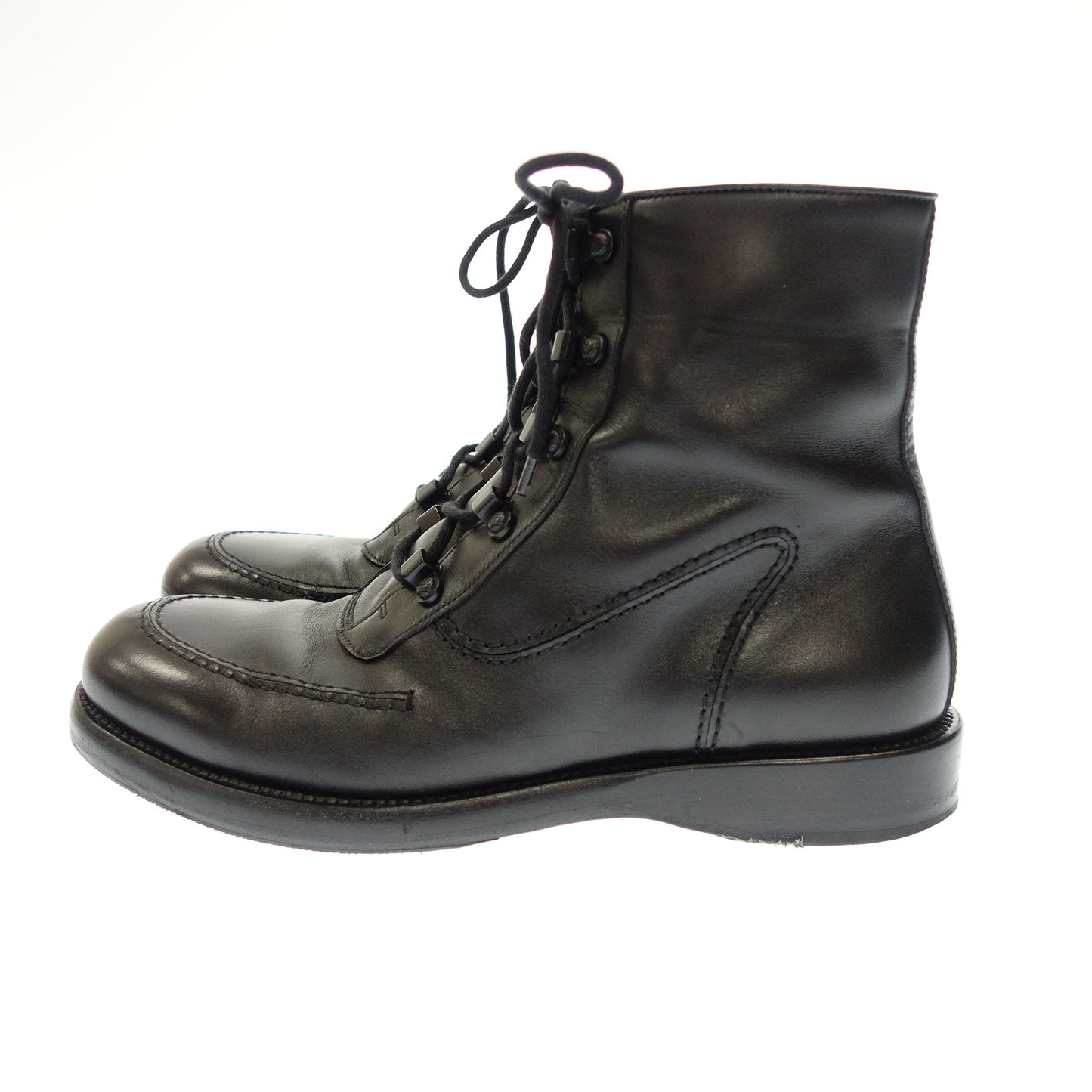 状况良好 ◆ Bottega Veneta 系带皮靴 U 型男式黑色 尺寸 40.5 BOTTEGA VENETA [AFD6] 
