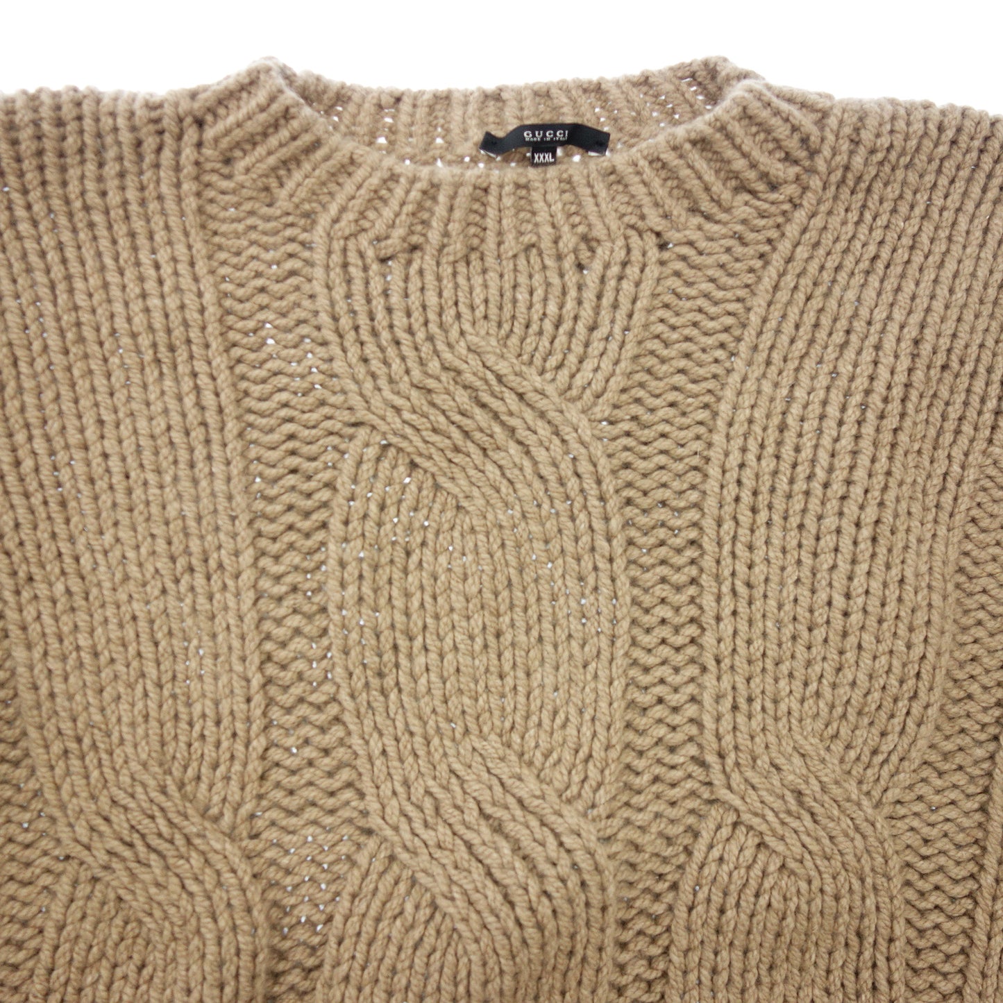 Gucci knit sweater cable knit men's brown XXXL GUCCI [AFB44] [Used] 