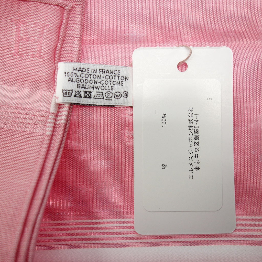 新品同様◇エルメス ハンカチ コットン100% ピンク系 箱付き
