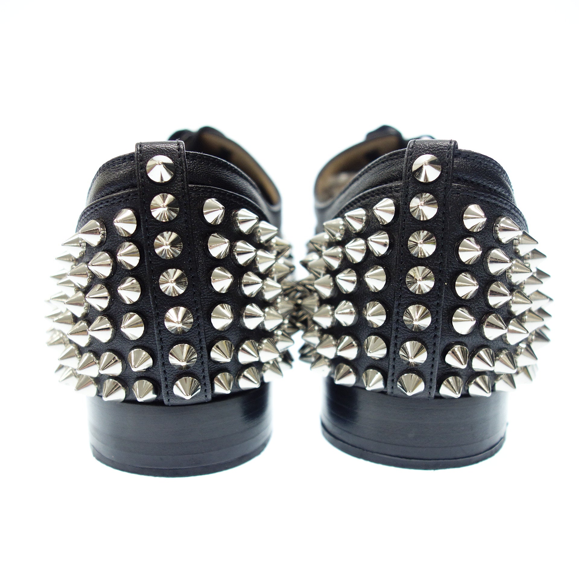 Christian Louboutin leather shoes spike studs LACE 554 SPIKES FLAT lad