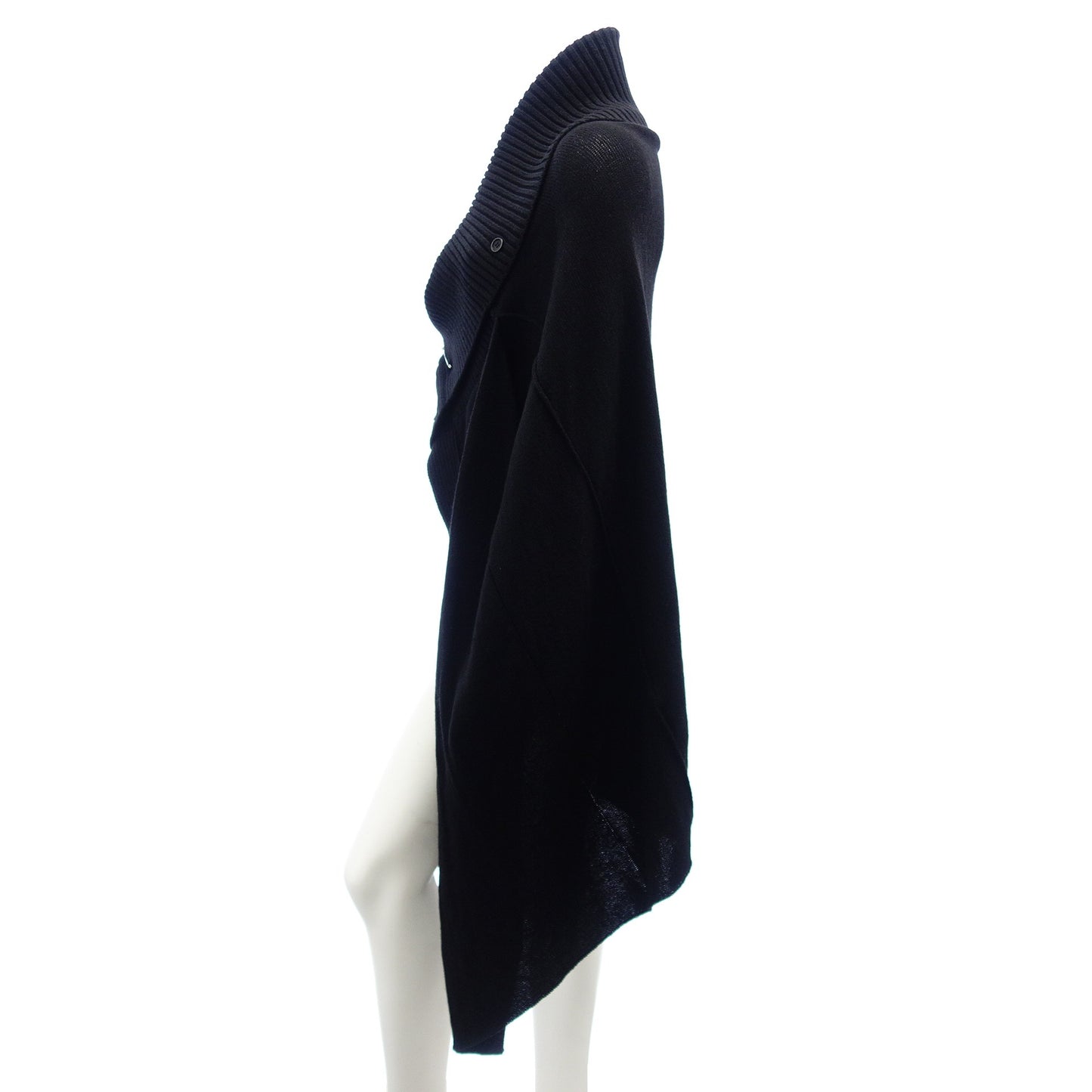 Good condition ◆ Yohji Yamamoto POUR HOMME Knit Poncho Silver Pin 3 Men's Black Yohji Yamamoto POUR HOMME [AFB47] 