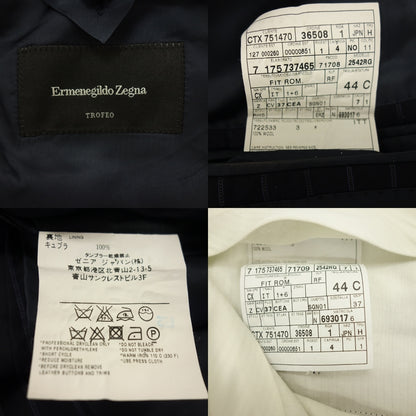 状况良好◆ Ermenegildo Zegna 西装套装 TROFEO 羊毛条纹男式蓝色尺寸 44 Ermenegildo Zegna [AFB43] 