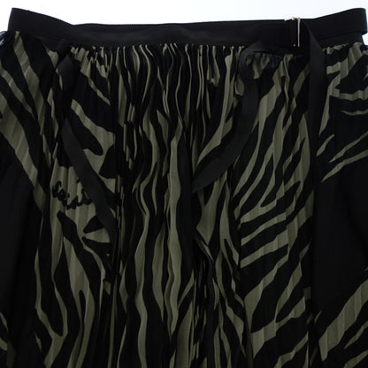 Good condition◆Sacai wrap skirt all over pattern 20-04918 size 2 ladies black sacai [AFB20] 