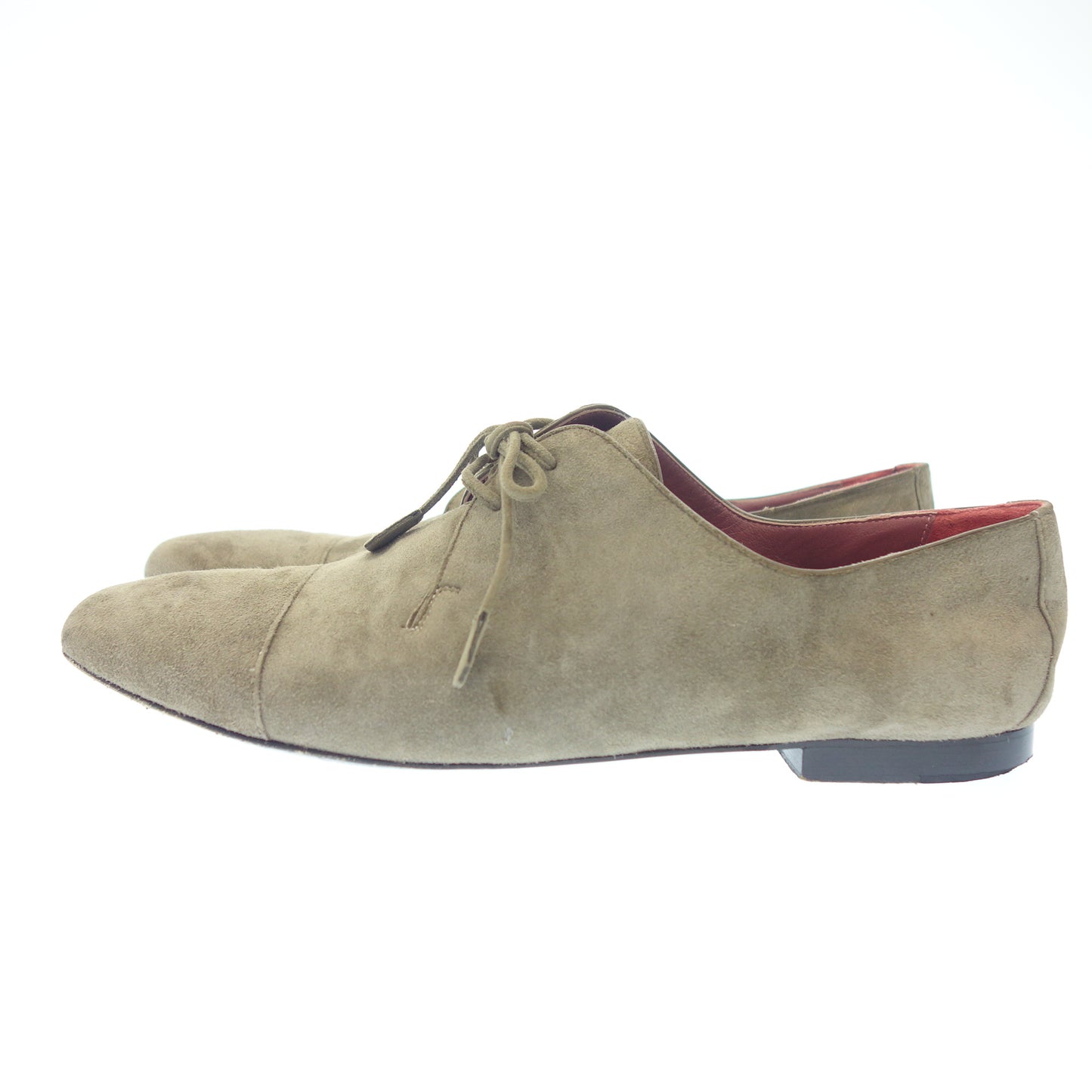 Good condition◆Hermes leather shoes straight tip suede ladies beige size 38 HERMES [AFC26] 