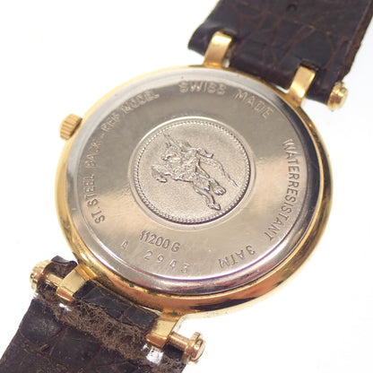 バーバリー ジャンク 腕時計 クォーツ ゴールド 文字盤白 ノバチェック 11200G 箱付き BURBERRY【AFI19】【中古】