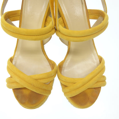 Used ◆JIMMY CHOO sandals pumps suede espadrilles wedge sole ladies size 37 yellow JIMMY CHOO [AFD7] 