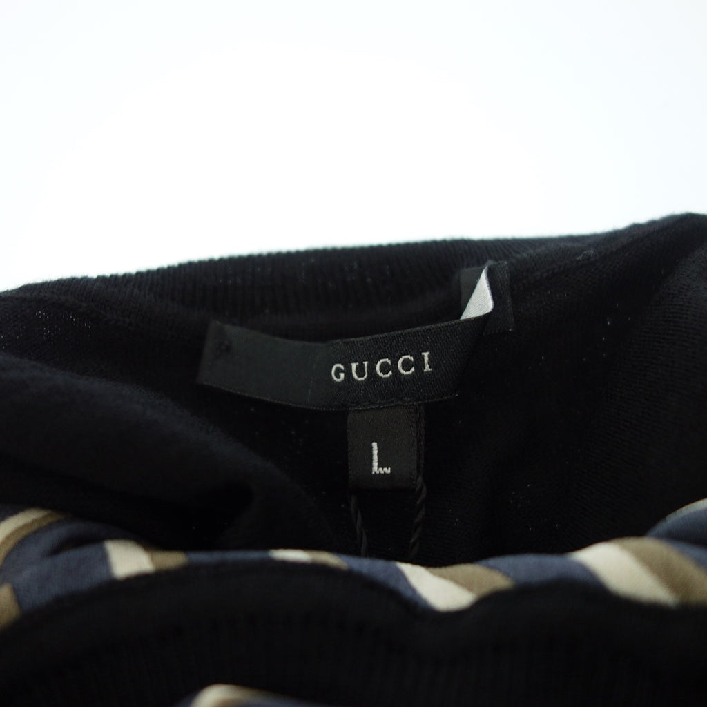 Good condition ◆ Gucci knit sweater high neck silk blend all over pattern ladies brown L GUCCI [AFB28] 