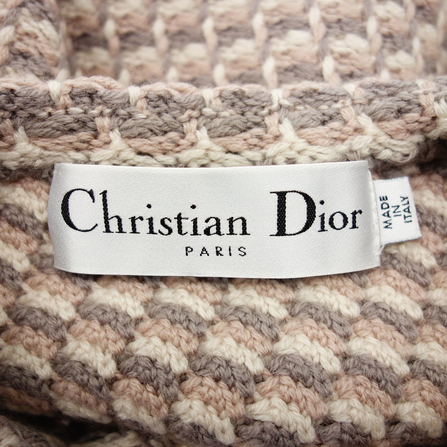 クリスチャンディオール ニットワンピース ケーブルニット ボタン レディース ピンク系 38 Christian Dior【AFB27】【中古】
