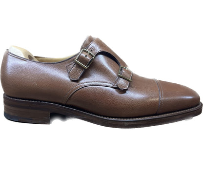 像新的一样◆John Lobb 皮鞋 Double Monk William 粒面皮革 棕色 UK9E JOHN LOBB William 