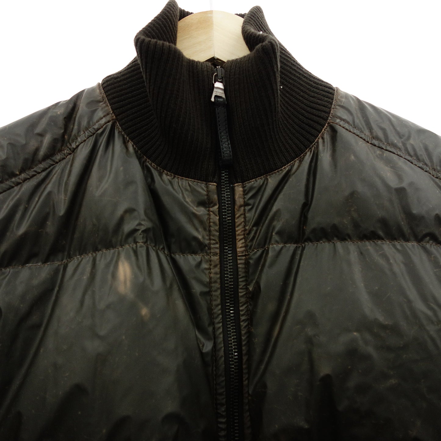 Prada Down Jacket Zip Up Men's Brown 44 PRADA [AFA22] [Used] 