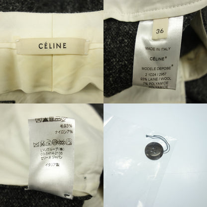 二手 ◆ Celine 羊毛休闲裤 Phoebe period 尺寸 36 女式灰色 CELINE [AFB2] 