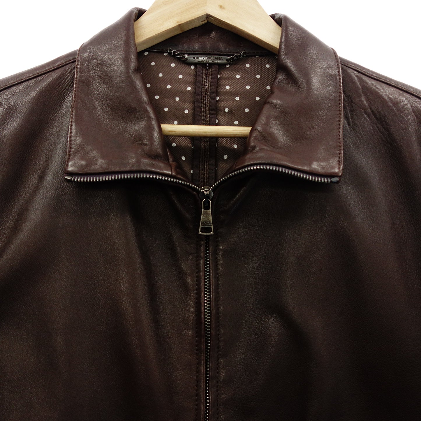 Dolce &amp; Gabbana Leather Jacket Blouson Zip Up Men's Brown 48 DOLCE&amp;GABBANA [AFG1] [Used] 
