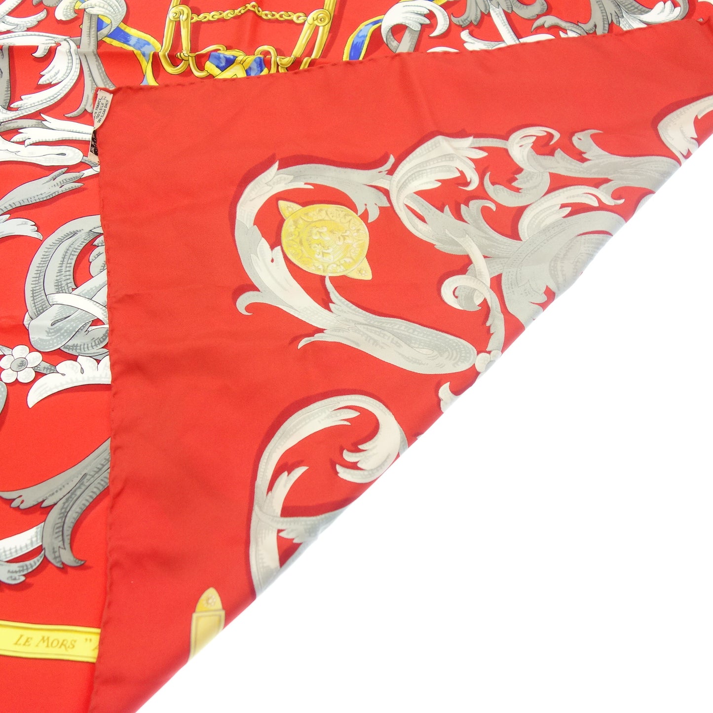 Beautiful item ◆Hermes Scarf Kare90 Silk LE MORS A LA CONETABLE Elegance Red HERMES [AFI21] 