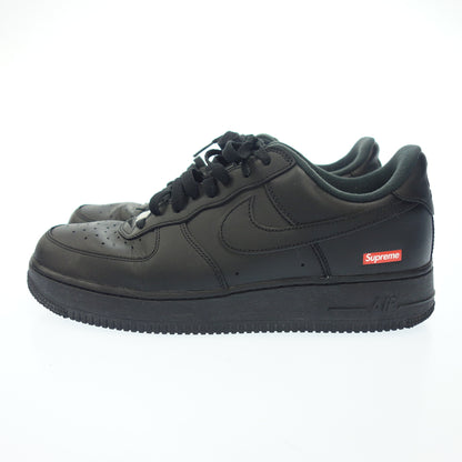 Used ◆ Nike Supreme Leather Sneakers AIR FORCE 1 LOW SP CU9225-001 Men's Black Size 27.5 NIKE×SUPREME [AFD8] 