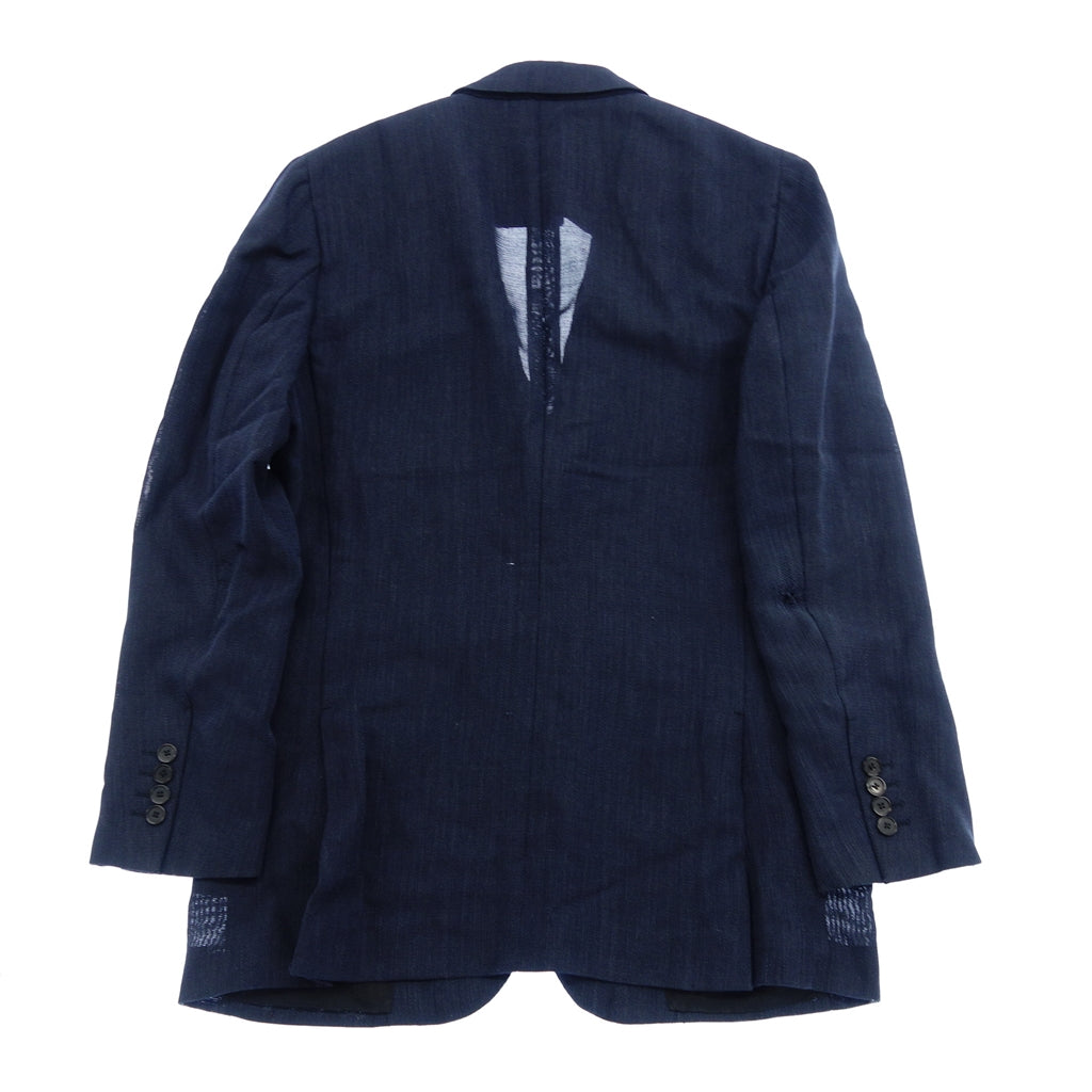 Used ◆Louis Vuitton 2B jacket mohair blend men's 50 navy LOUIS VUITTON [AFB7] 