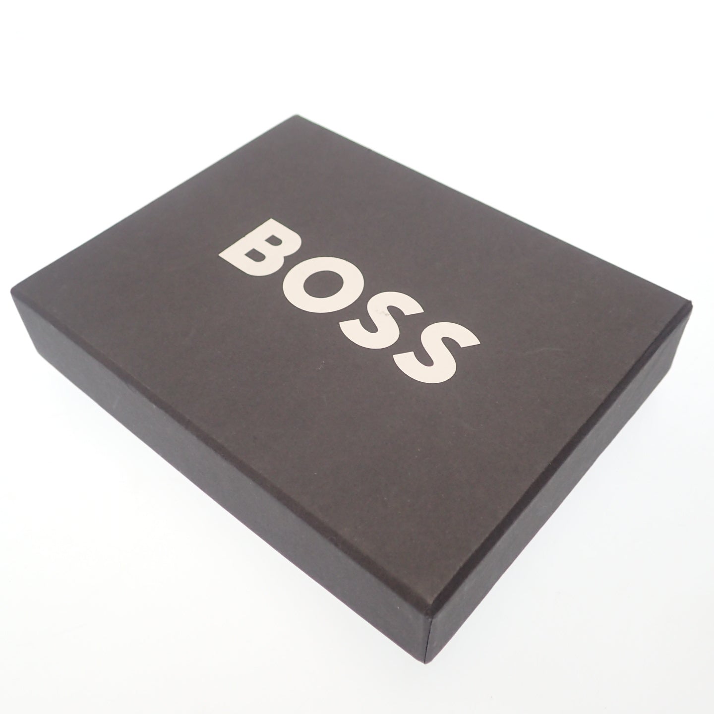 Like new ◆ BOSS Italian embossed leather wallet logo plate BOSS [AFI1] 