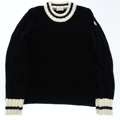 モンクレール セーター トリコロール ジャガード S レディース ブラック MONCLER TRICOT GIROCOLLO【AFB46】【中古】