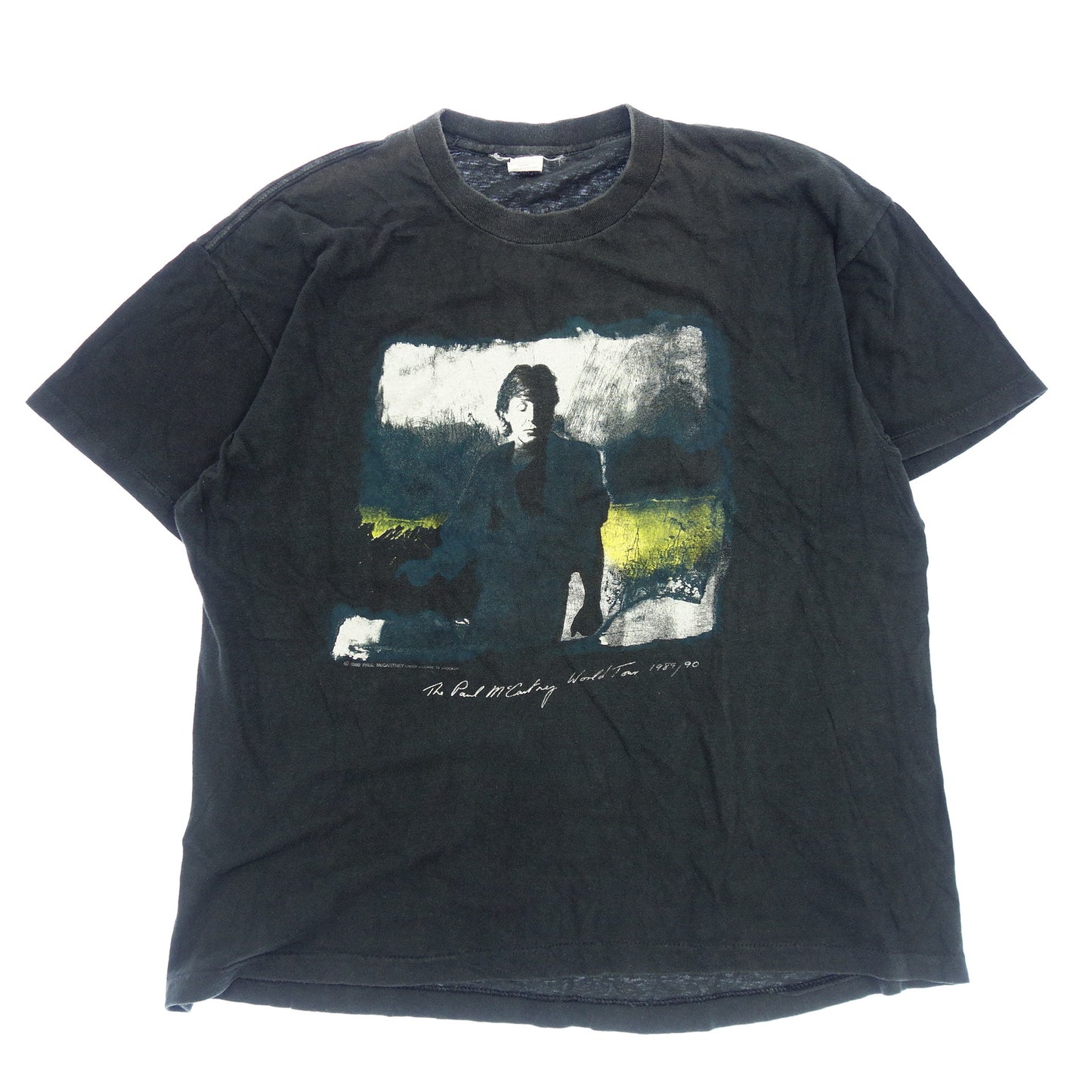 中古◆古着 Tシャツ ポールマッカートニー 89-90 WORLD TOUR ツアー ロックTシャツ USA製 80's メンズ グレー系 サイズXL PAUL MCCARTNEY【AFB51】