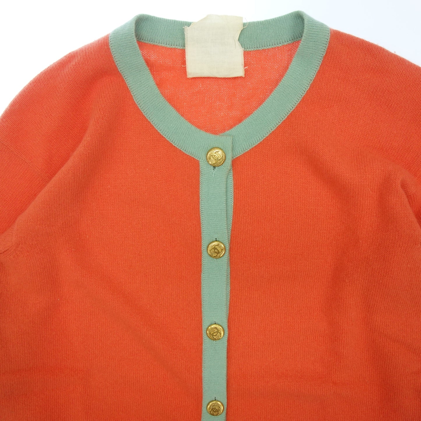 CHANEL 针织开衫 双色 这里标记 金纽扣 女装 橙色系列 CHANEL [AFB30] [二手] 