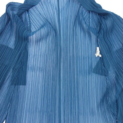 Very good condition ◆ Pleats Please Fringe Long Cardigan Women's Blue Size 2 PP71-JA793 PLEATS PLEASE [AFB29] 