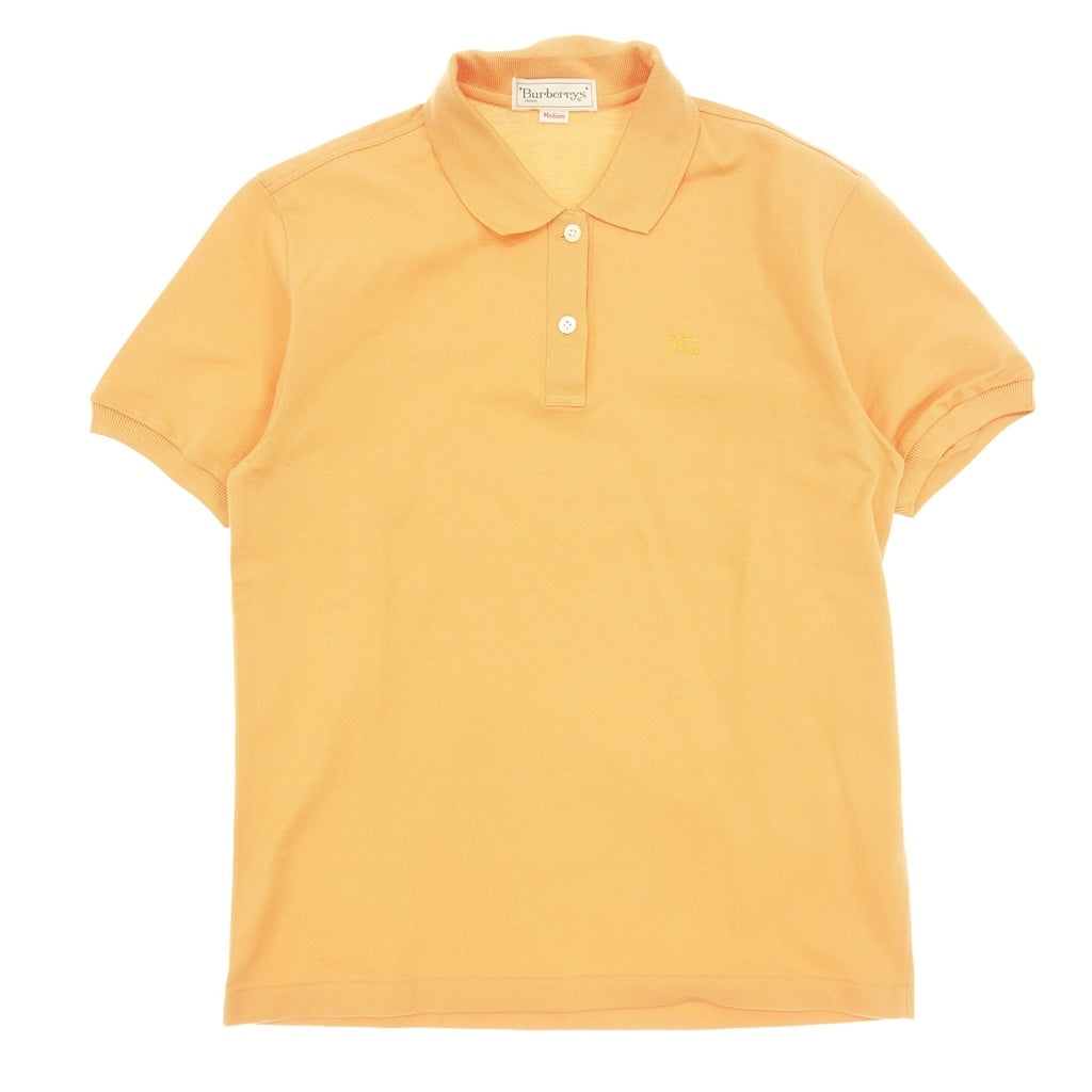 Good Condition◆Burberrys Polo Shirt Cotton Rib Design Men's Orange Size M Burberrys [AFB51] 