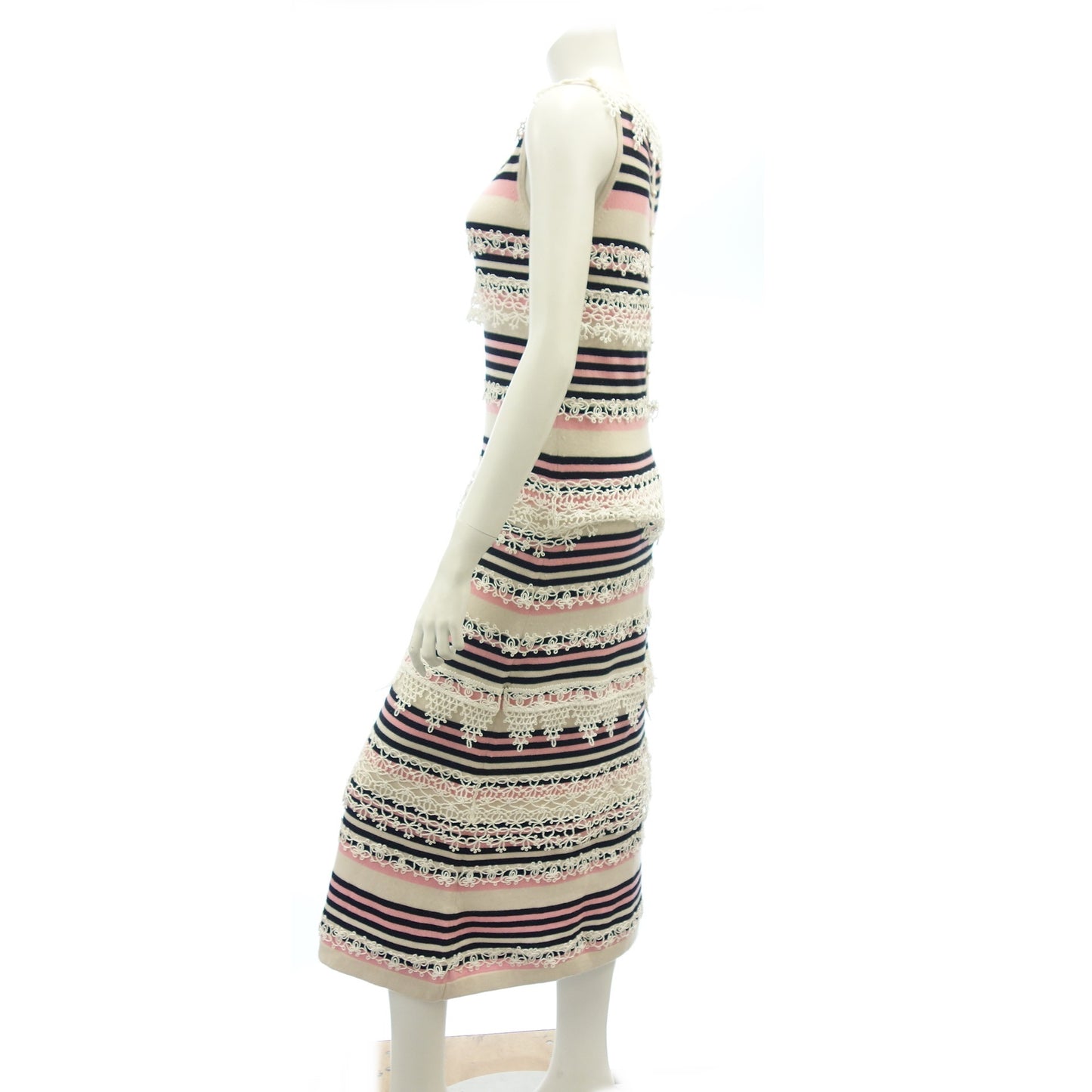 Used ◆CHANEL Knit Dress Sleeveless Coco Mark Pearl P40 Cashmere Women's Multicolor Size 38 CHANEL [AFB16] 
