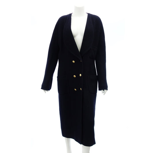 CHANEL Tweed Collarless Coat CC Gold Button Missing Quality Tag Women's Black 40 CHANEL [AFA11] [Used] 