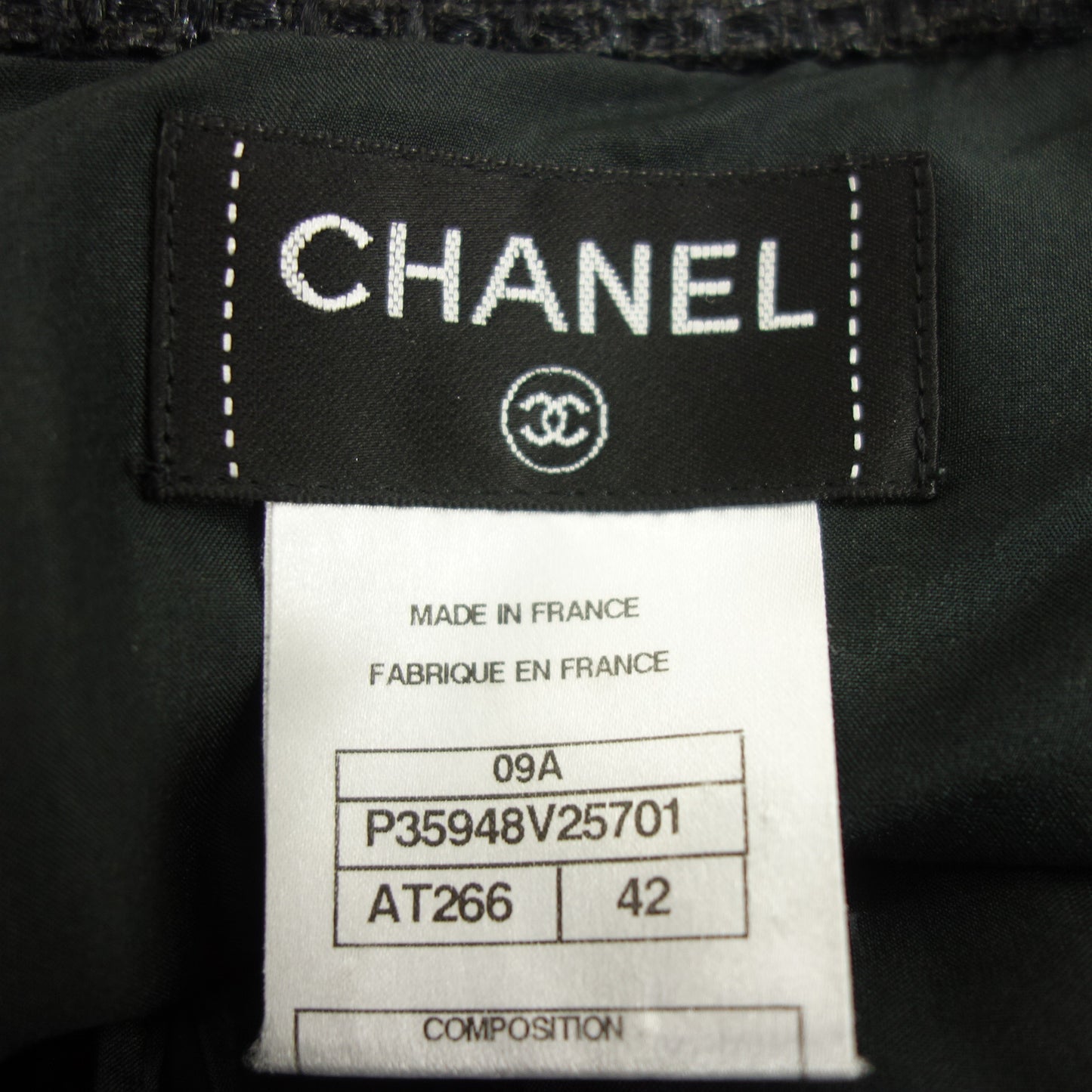 CHANEL 裙子 花呢 09A 42 女士 黑色 CHANEL [AFB6] [二手] 