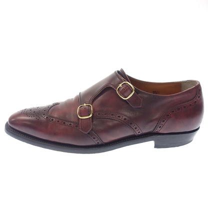 Good condition ◆ Scotch grain leather shoes Double Monk Modena 977 Museum Calf Men's 25.5 Bordeaux scotch grain [AFC1] 