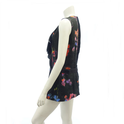 Good Condition◆Louis Vuitton Sleeveless Tops All Over Pattern Silk RW101A Women's Black Size 38 LOUIS VUITTON [AFB16] 