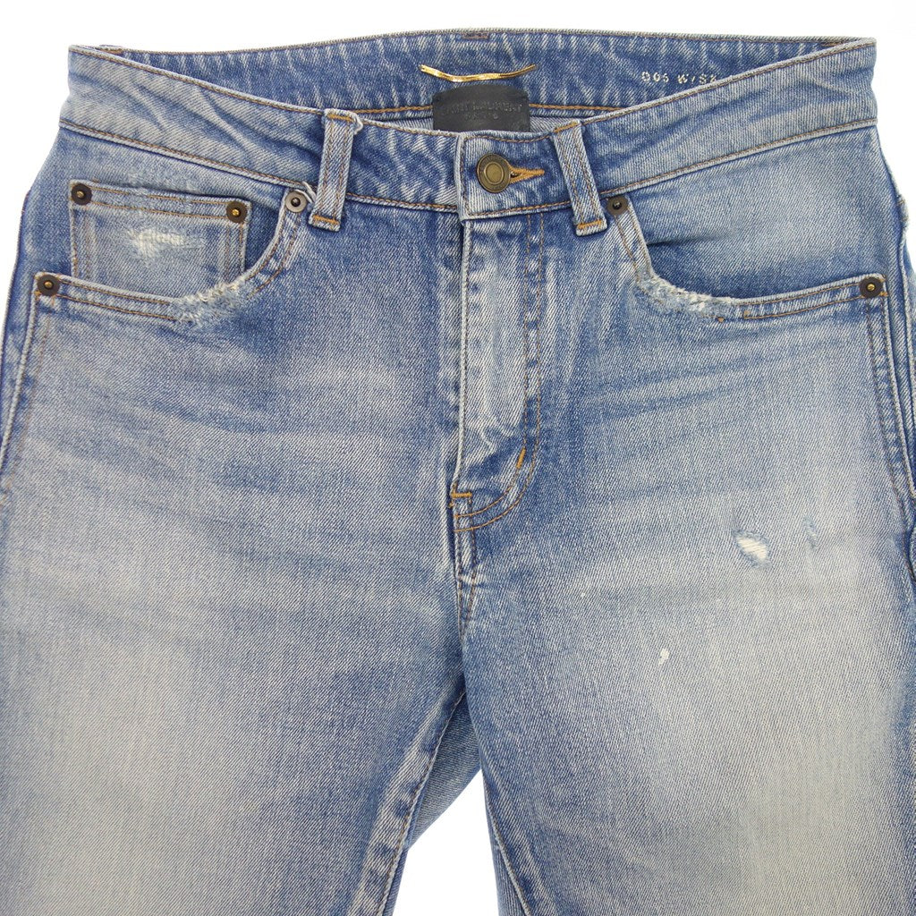 Good condition◆Saint Laurent Paris Denim Skinny Pants Crushed Processing 550211 Women's 27 Blue SAINT LAURENT [AFB43] 
