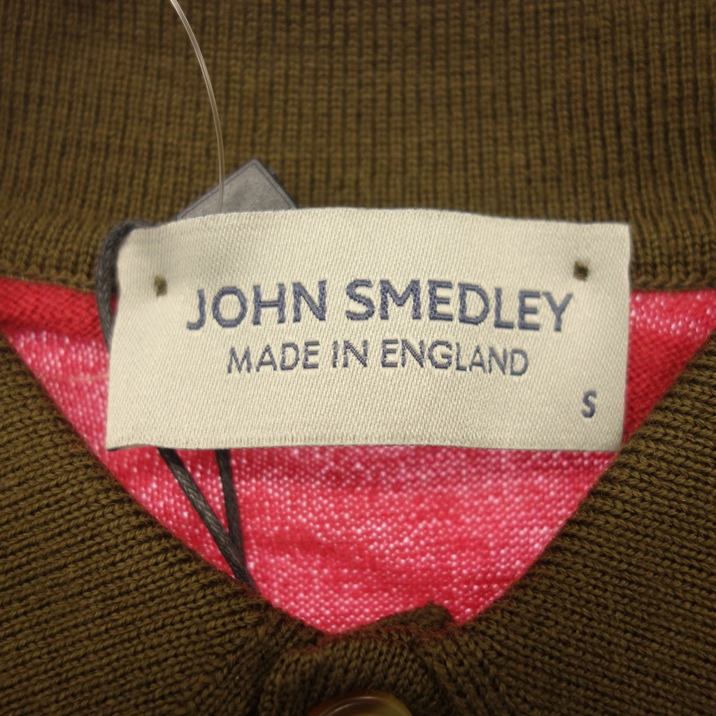 状况非常好 ◆ JOHN SMEDLEY Polo 衫边框美利奴羊毛长袖男士粉色卡其色尺码 S JOHN SMEDLEY [AFB24] 