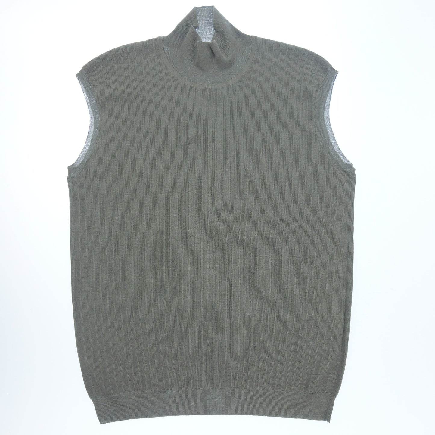 Good Condition◆Hermes Knit Vest High Neck Ladies 44 Gray HERMES [AFB38] 