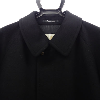 Good condition ◆ Aquascutum stainless steel collar coat wool men's black size 34 Aquascutum [AFB26] 