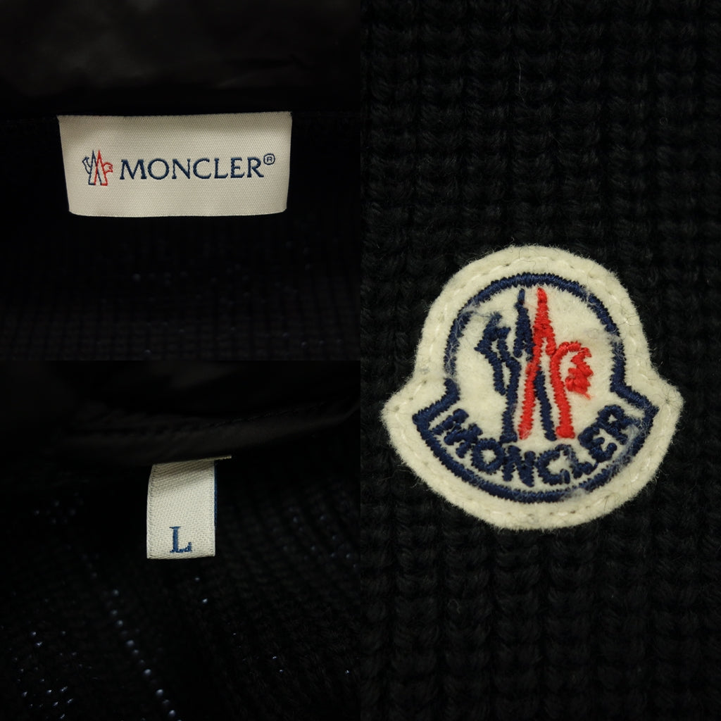 品相良好◆Moncler 羽绒服针织开衫经编 G20919B50800 男士黑色尺码 L MONCLER [AFB27] 