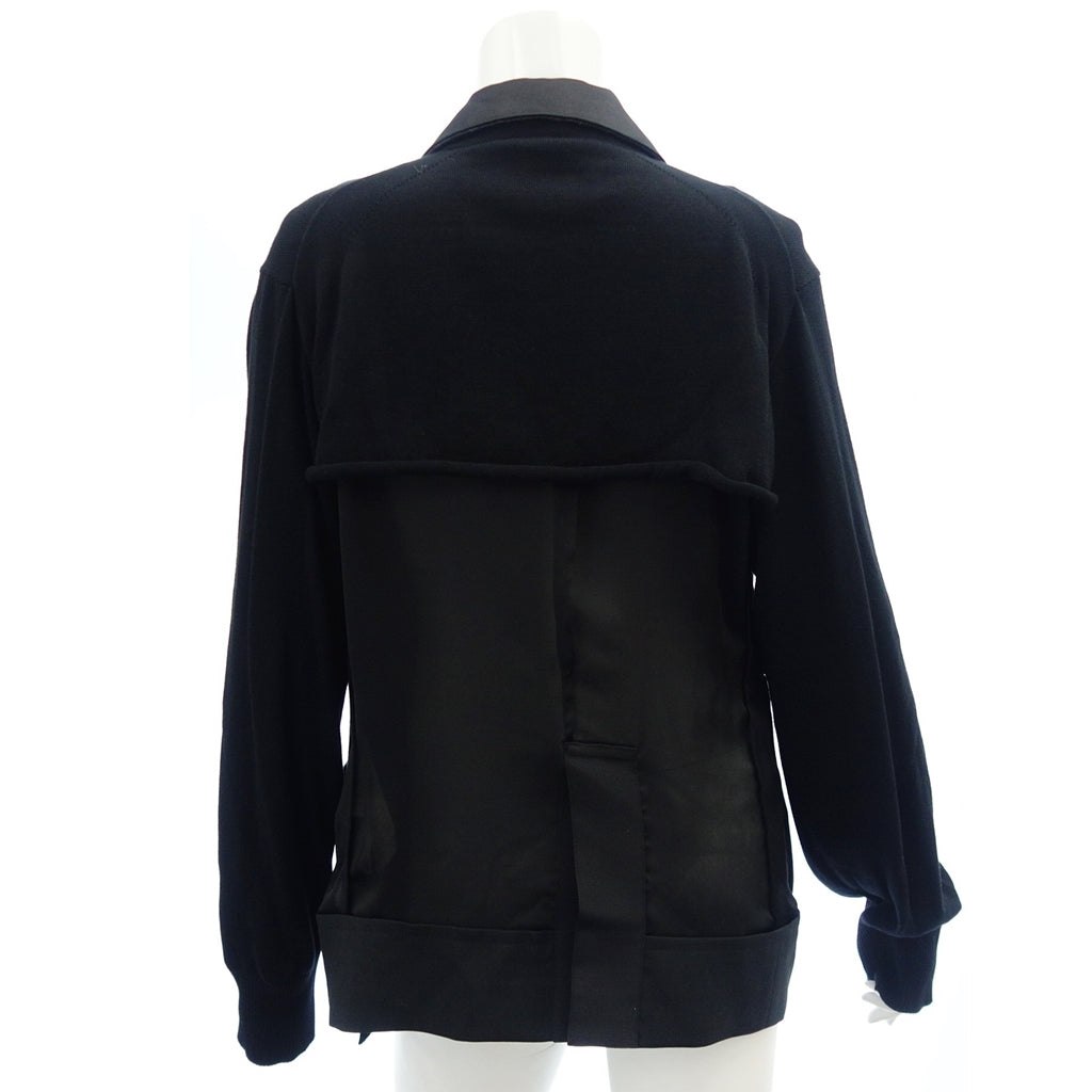 美品◆サカイ 20SS ジャケット ニットドッキング レディース サイズ3 黒 20-04826 Sacai【AFB37】