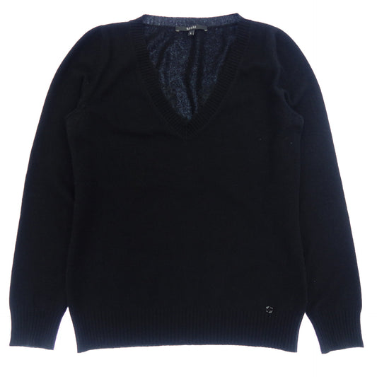 Gucci Knit Sweater V-neck Lace Cashmere Women's Black L GUCCI [AFB33] [Used] 