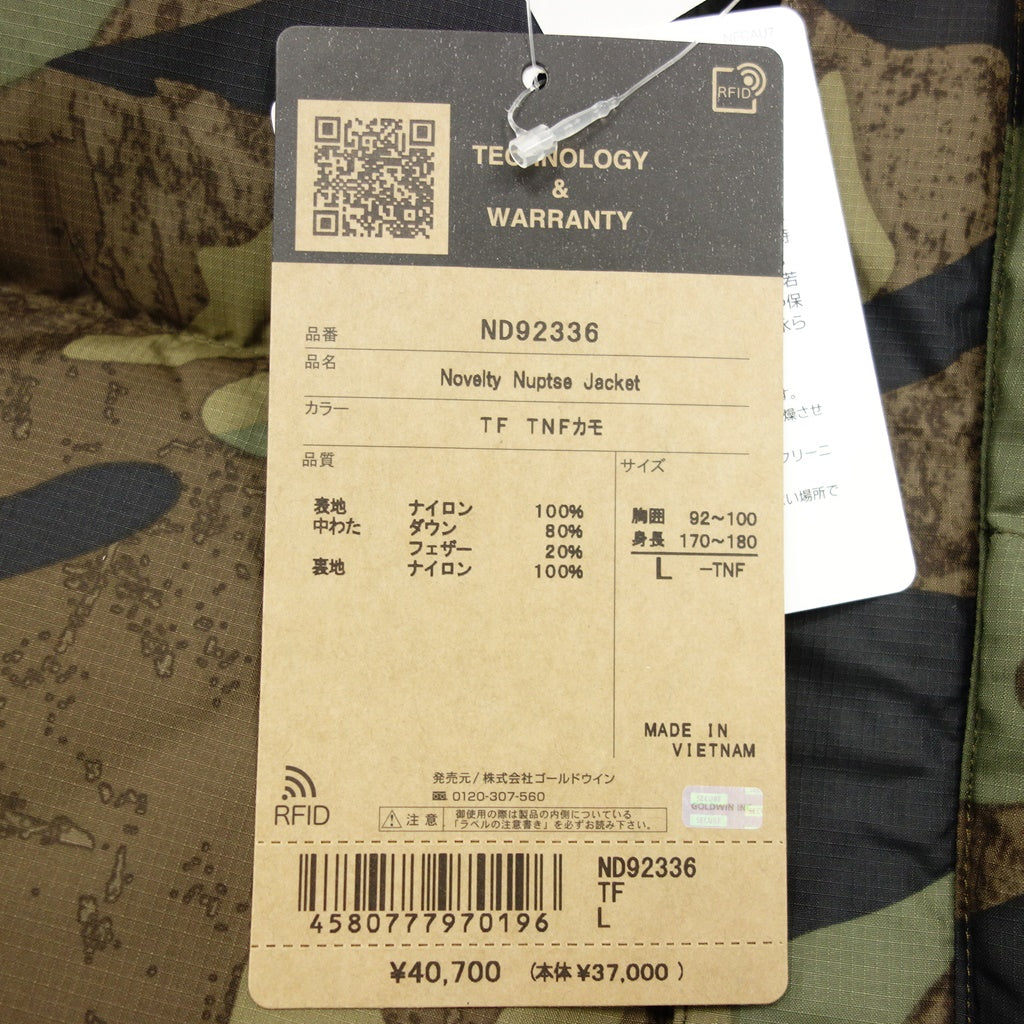 Unused ◆ The North Face Down Jacket Novelty Nuptse ND92336 Men's Khaki Size L Camouflage Pattern THE NORTH FACE [AFA15] 