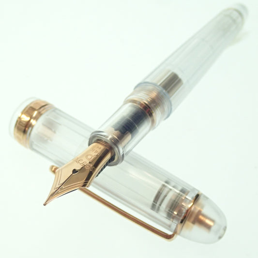 Good condition◆Platinum fountain pen #3776 585 engraving 14K nib Clear x Blonde PLATINUM [AFI6] 