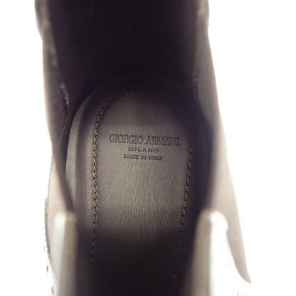 像全新一样 ◆ 乔治·阿玛尼 (Giorgio Armani) 皮鞋 Side Gore 靴子翼尖男士 7 棕色 GIORGIO ARMANI [AFC31] 