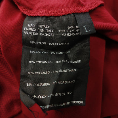 Prada T-shirt back zip ladies red L PRADA [AFB45] [Used] 