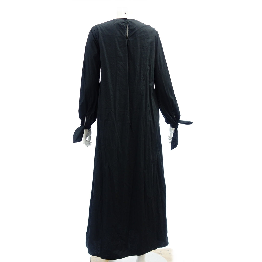 Good Condition ◆ Ten Dress Ron Herman Ribbon Long Dress 3010300232 100% Cotton Women's Black Size S TEN×Ron Herman [AFB30] 