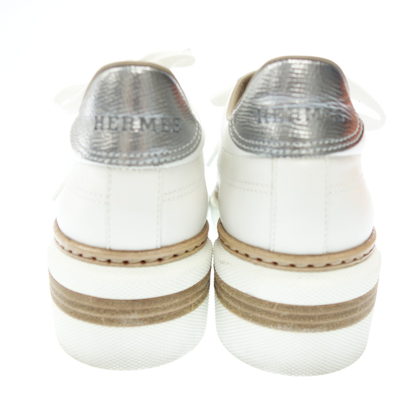 Hermes 皮革运动鞋 Polo 运动鞋 H 徽标 女士 白色 35.5 HERMES [AFD8] [二手] 