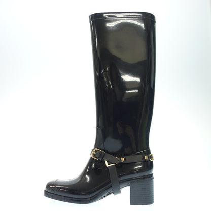 Very good condition◆JIMMY CHOO long boots rain boots enamel ladies 35 black JIMMY CHOO [AFD2] 