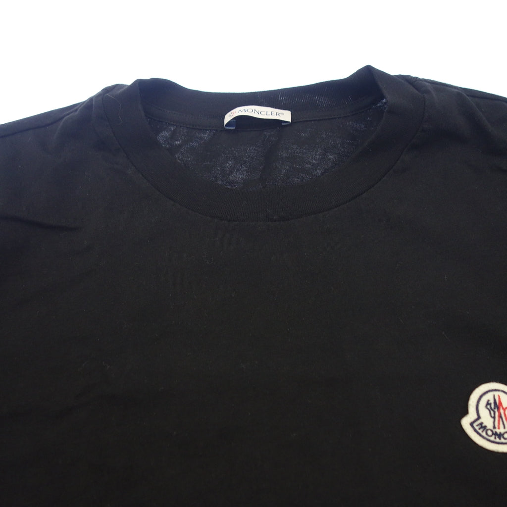 Good Condition◆Moncler Logo Patch T-shirt Men's Size M Black C-SCOM-22-63901 MONCLER [AFB48] 