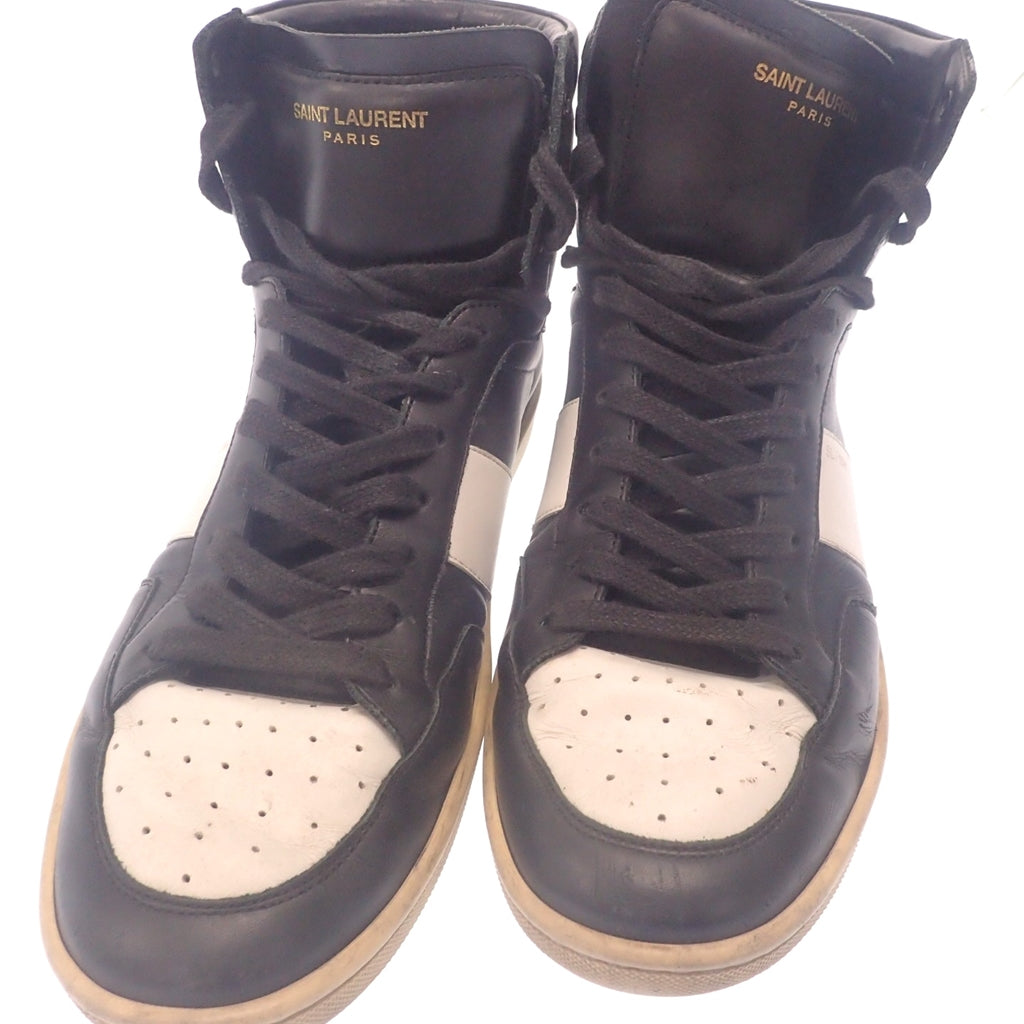 Used ◆Saint Laurent Leather Sneakers Signature Court Classic SL/10H Men's 42 Black x White SAINT LAURENT [AFC2] 