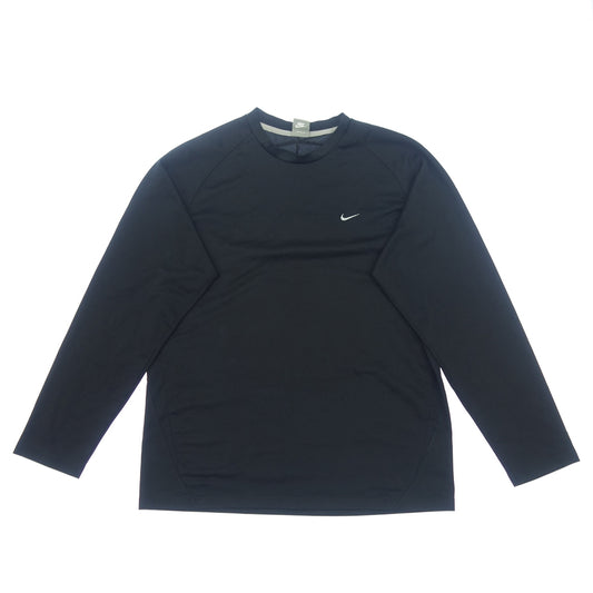 Good condition ◆ Nike long sleeve cut and sew chest logo 2000's men's size L black NIKE [AFB3] 